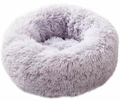 Donut fluffy dog baskets -light grey